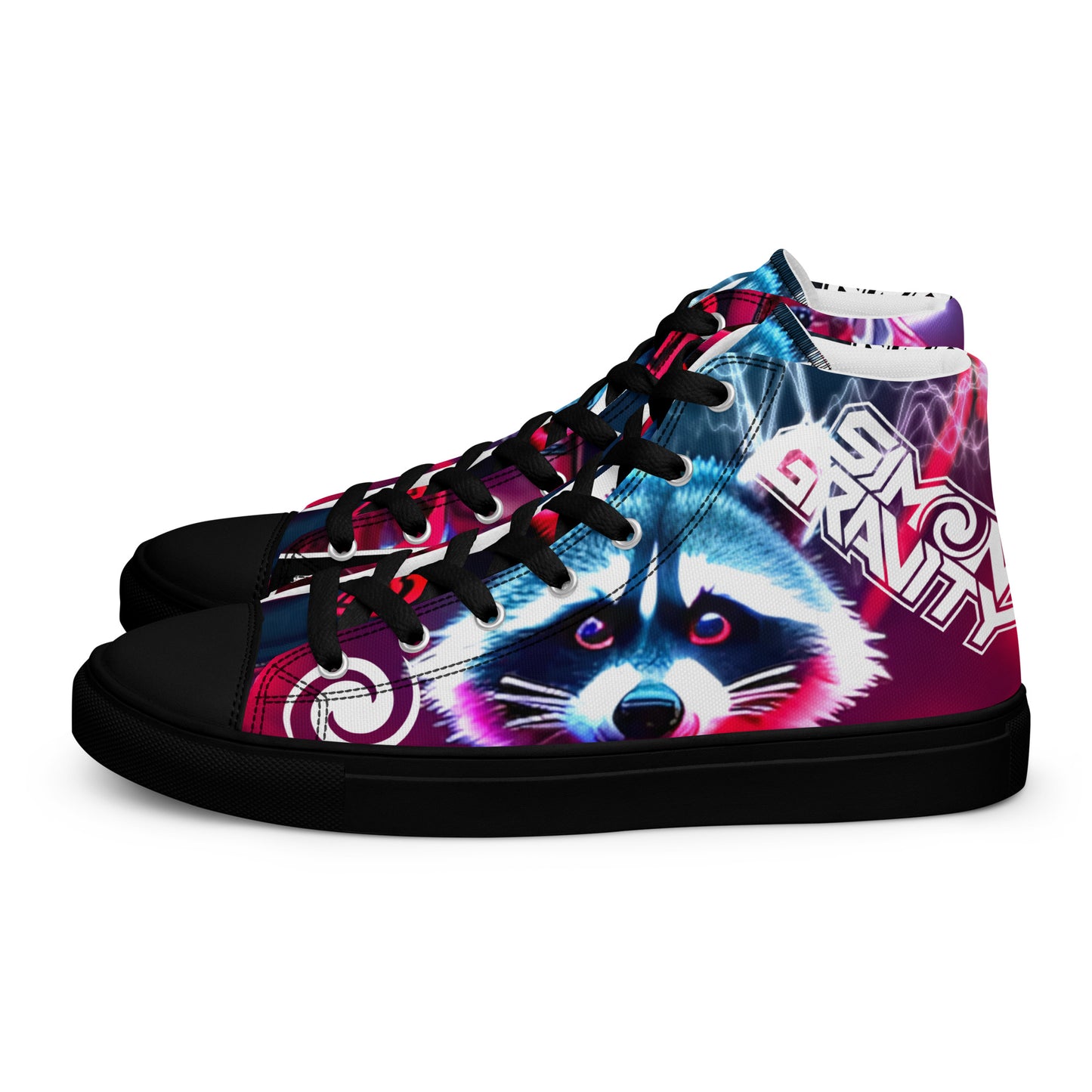 Men's high top canvas shoes - Rolling Raccoon