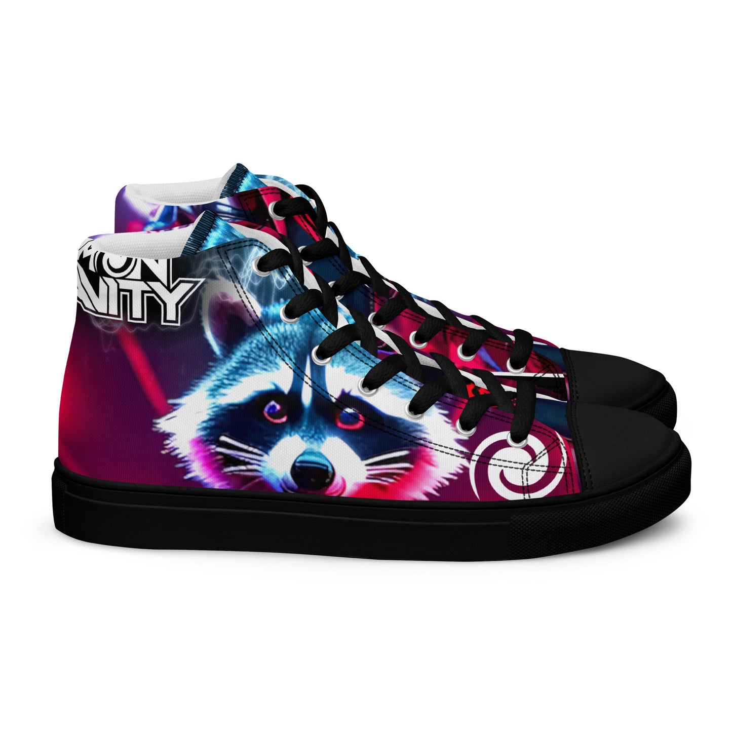 Men's high top canvas shoes - Rolling Raccoon