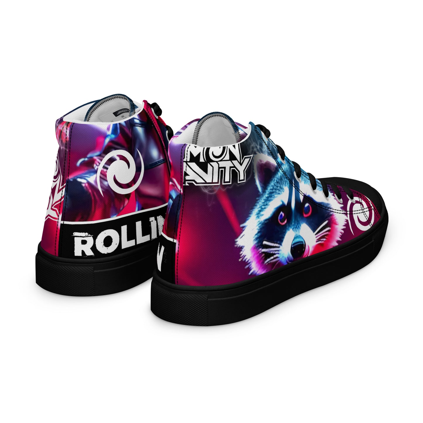 Men's high top canvas shoes - Rolling Raccoon