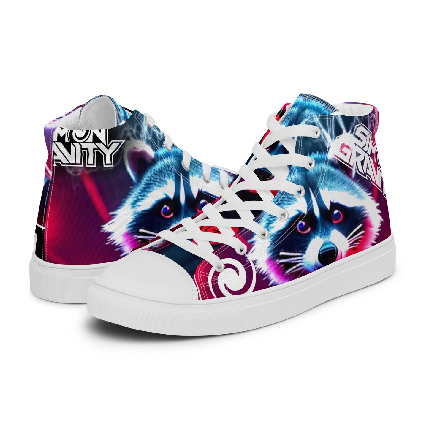 Men's high top canvas shoes - Rolling Raccoon