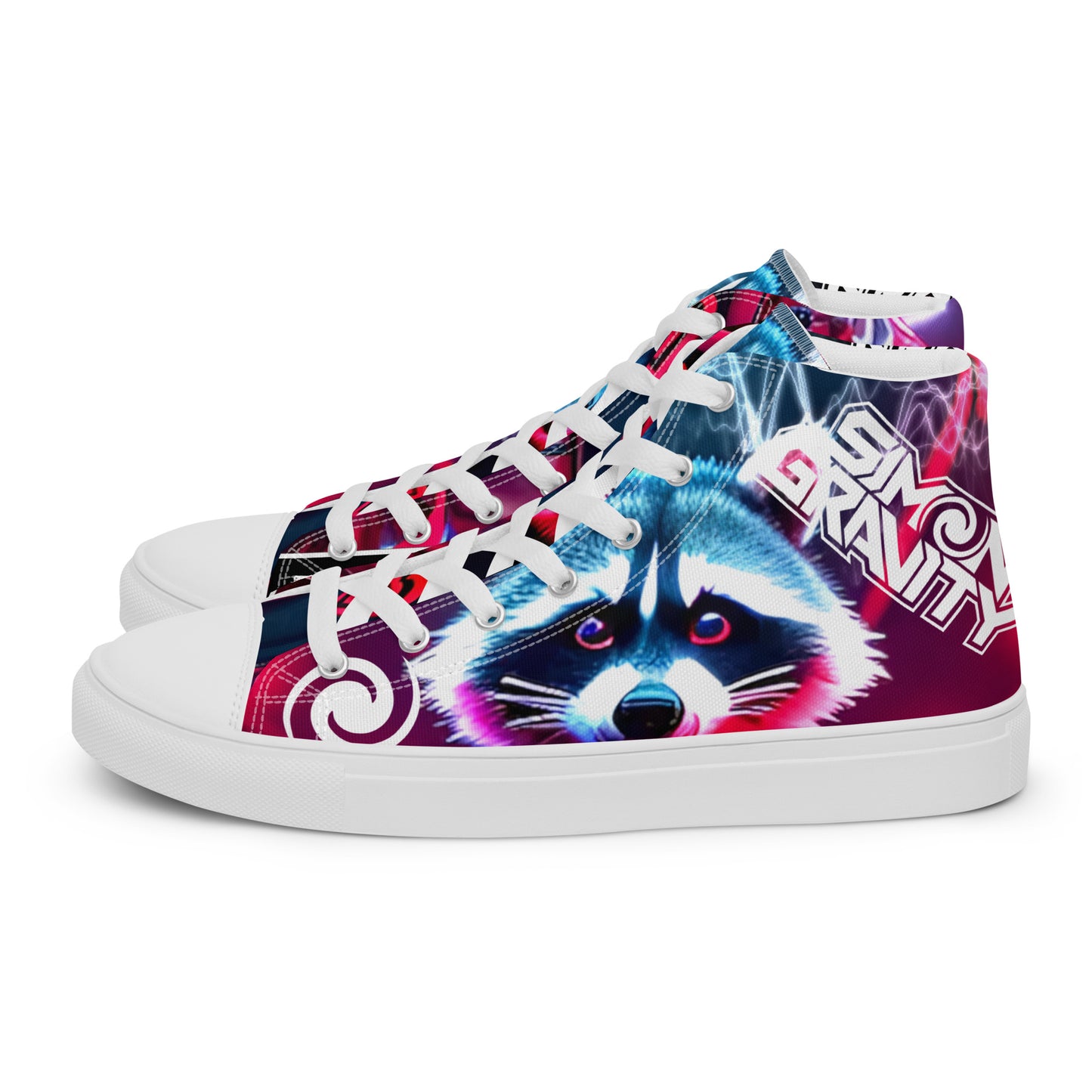 Men's high top canvas shoes - Rolling Raccoon