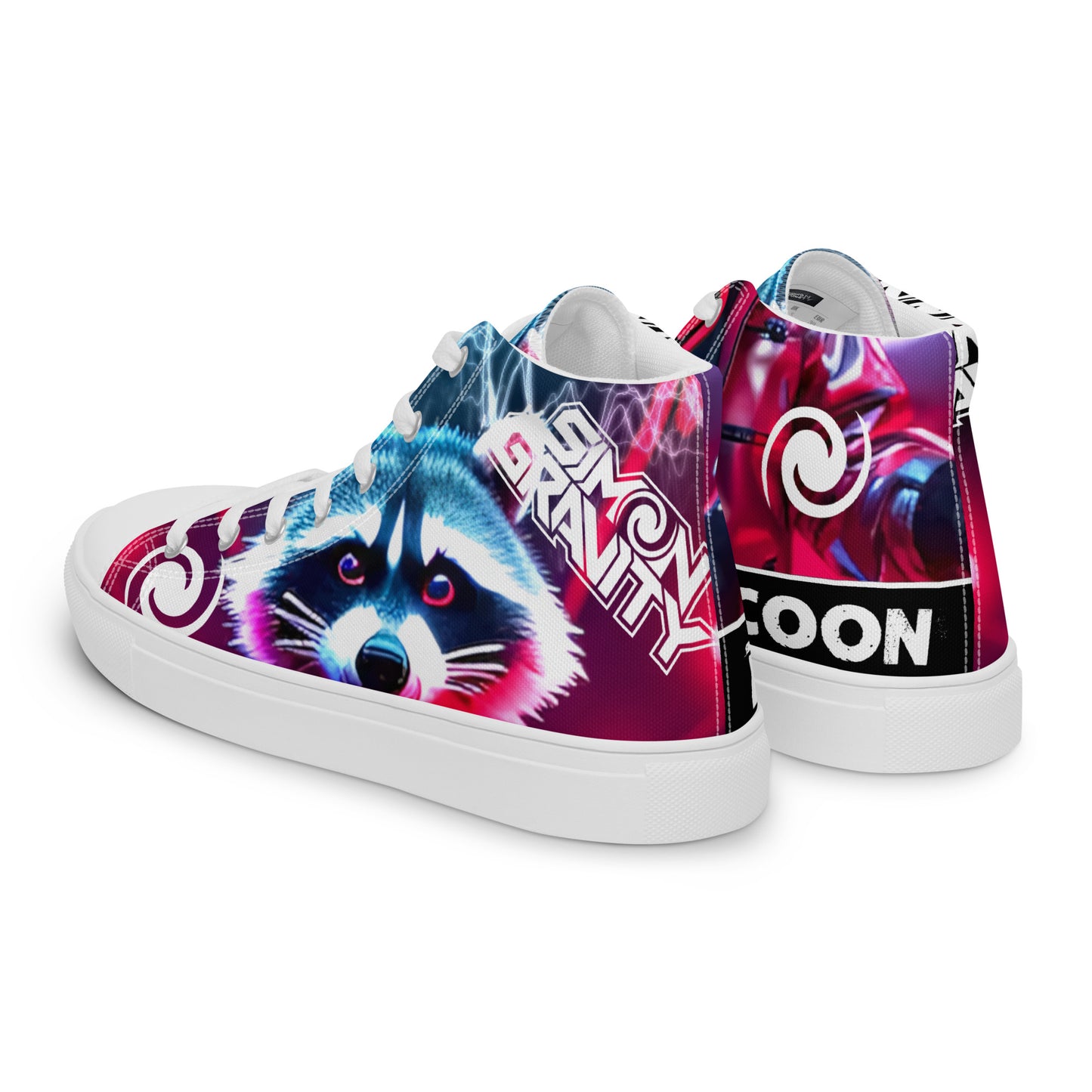 Men's high top canvas shoes - Rolling Raccoon