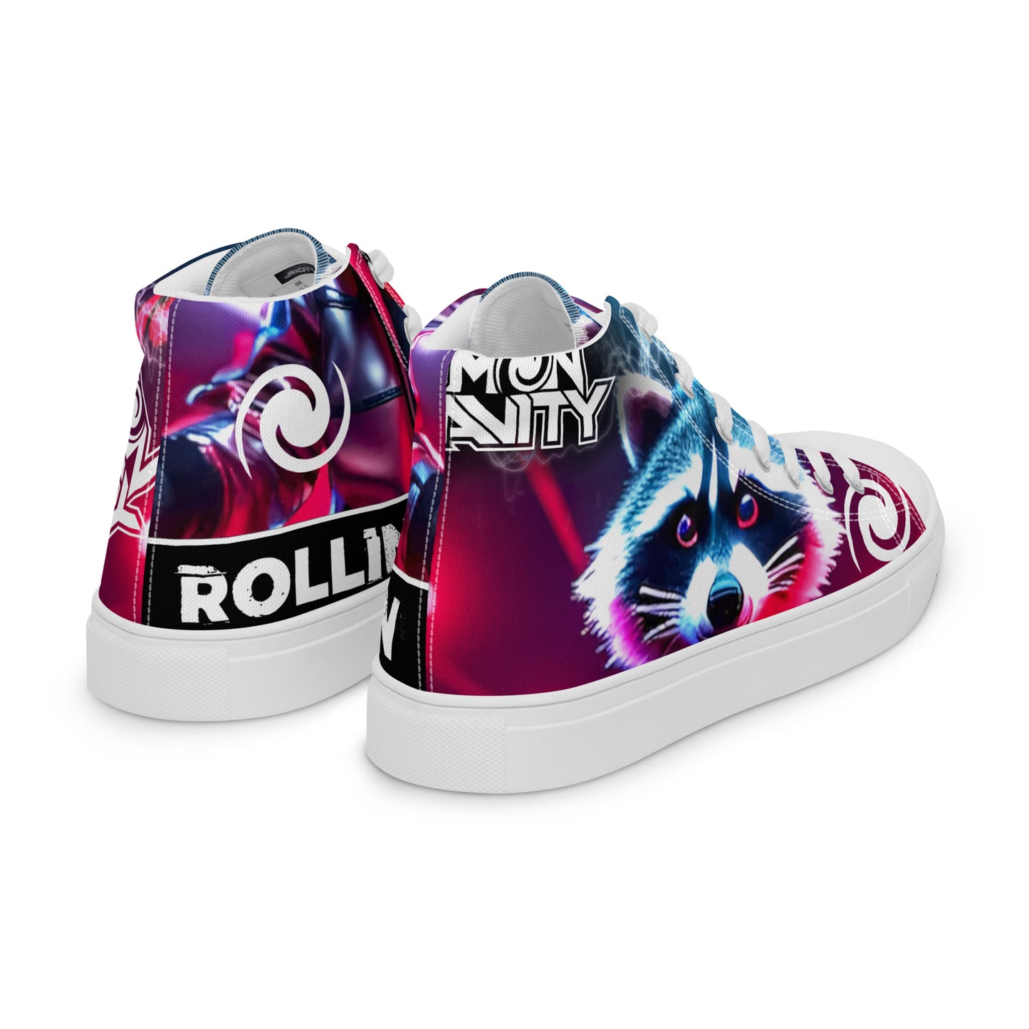 Men's high top canvas shoes - Rolling Raccoon
