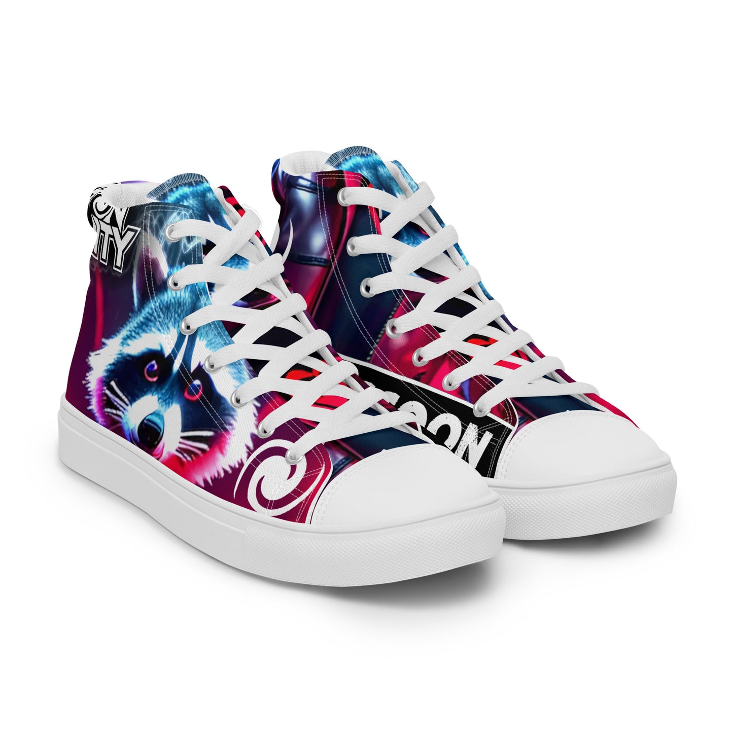 Men's high top canvas shoes - Rolling Raccoon