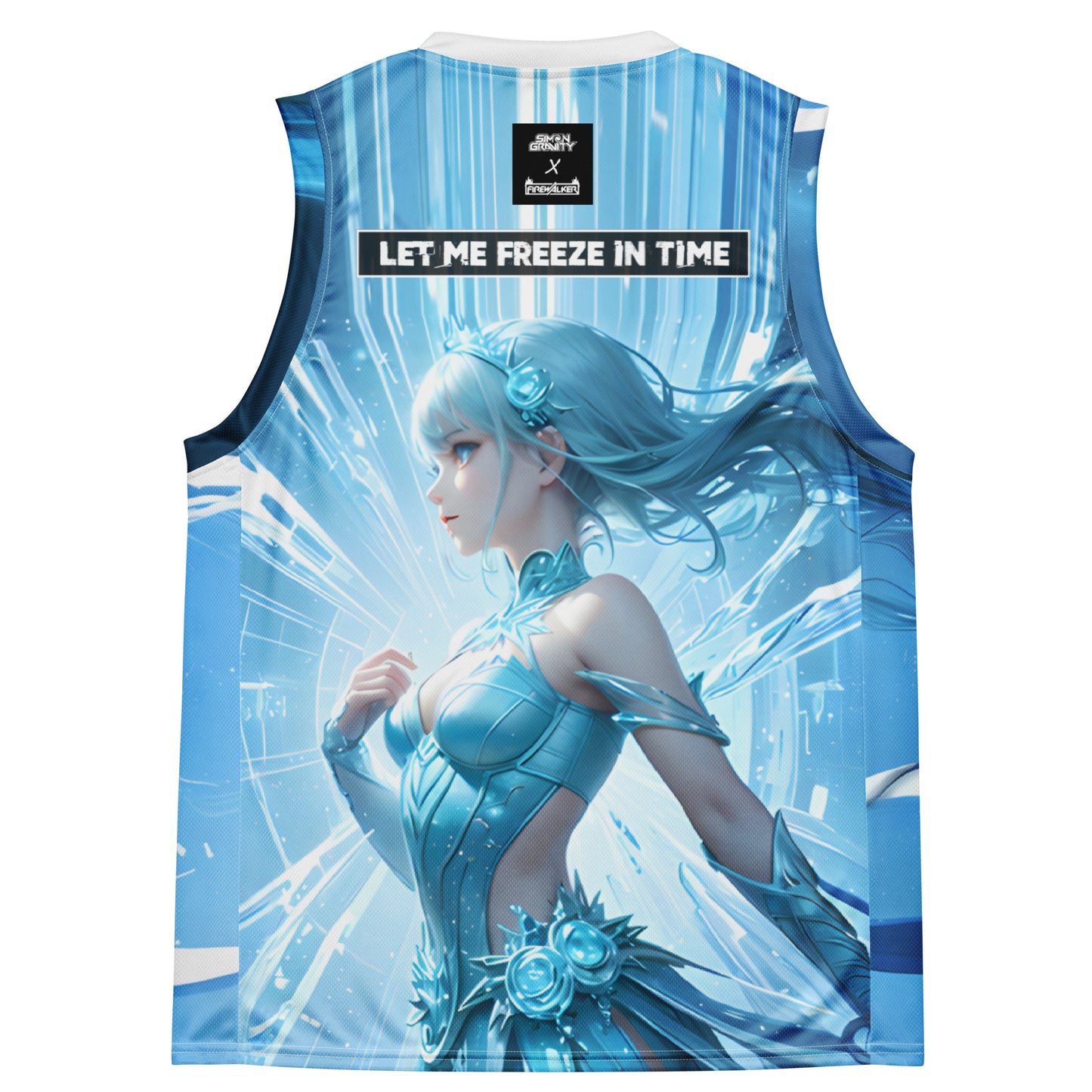 000 - Recycled Unisex Basketball Jersey Muscle Shirt - Let Me Freeze In Time - Simon Gravity & DJ Firewalker