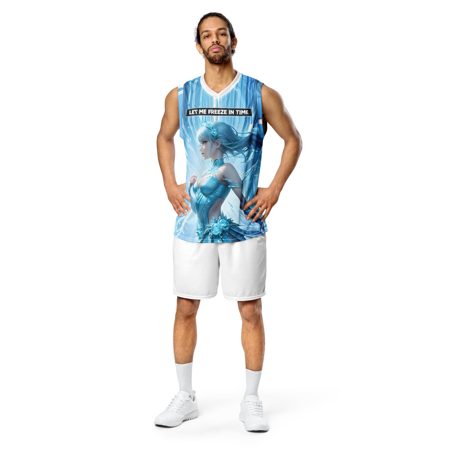 000 - Recycled Unisex Basketball Jersey Muscle Shirt - Let Me Freeze In Time - Simon Gravity & DJ Firewalker