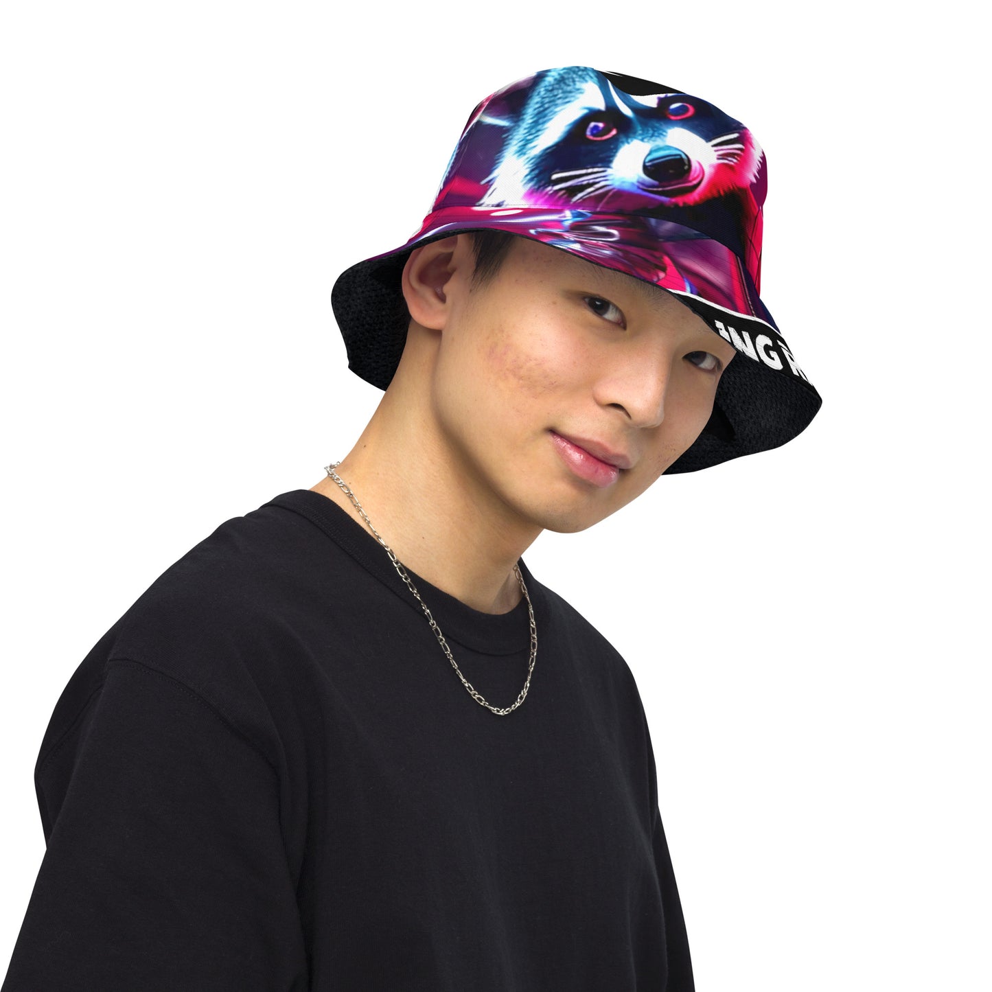 Reversible bucket hat - Rolling Raccoon