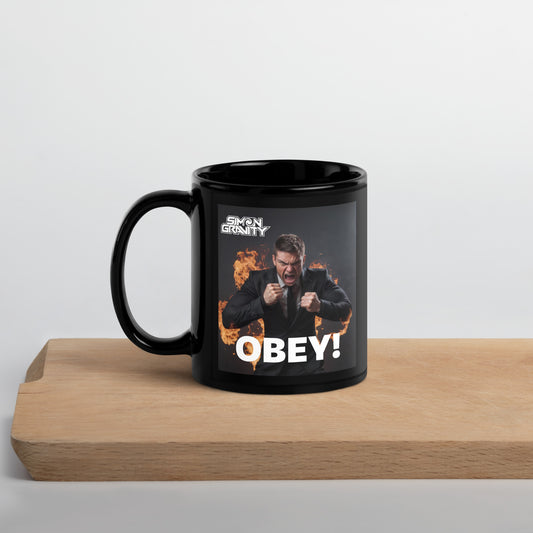 Black Glossy Mug - Obey - Simon Gravity