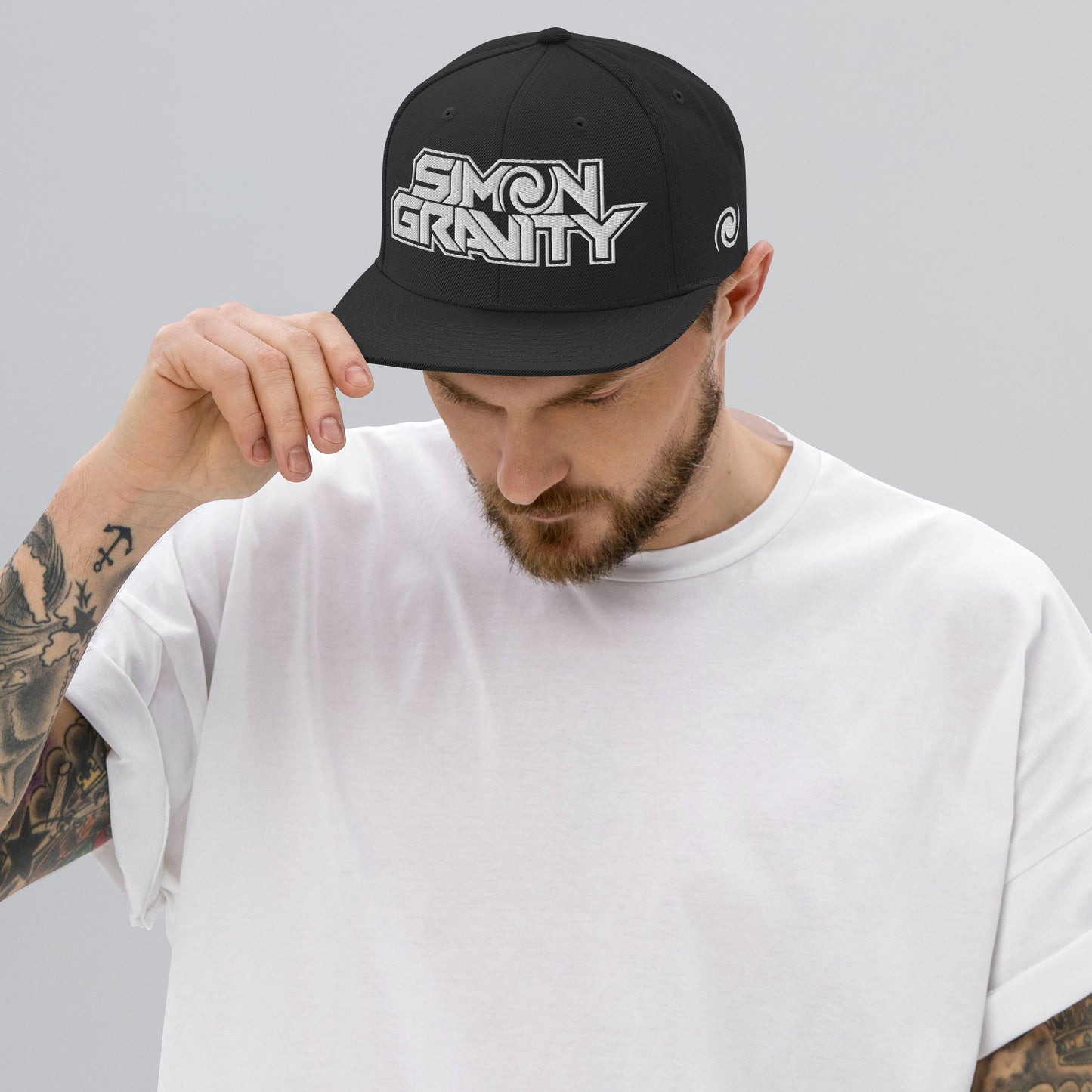 003 - Snapback Hat, Black - Simon Gravity