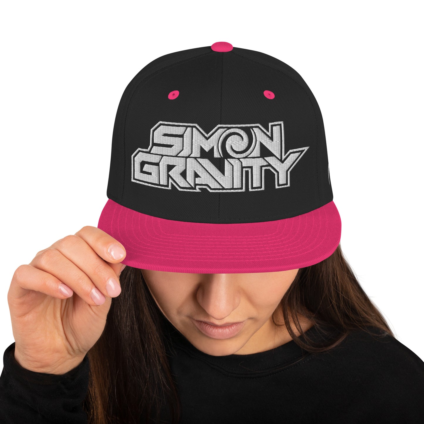 002 - Snapback Hat, Pink & Black - Simon Gravity