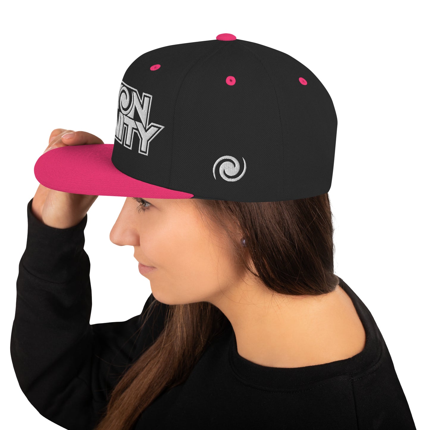 002 - Snapback Hat, Pink & Black - Simon Gravity