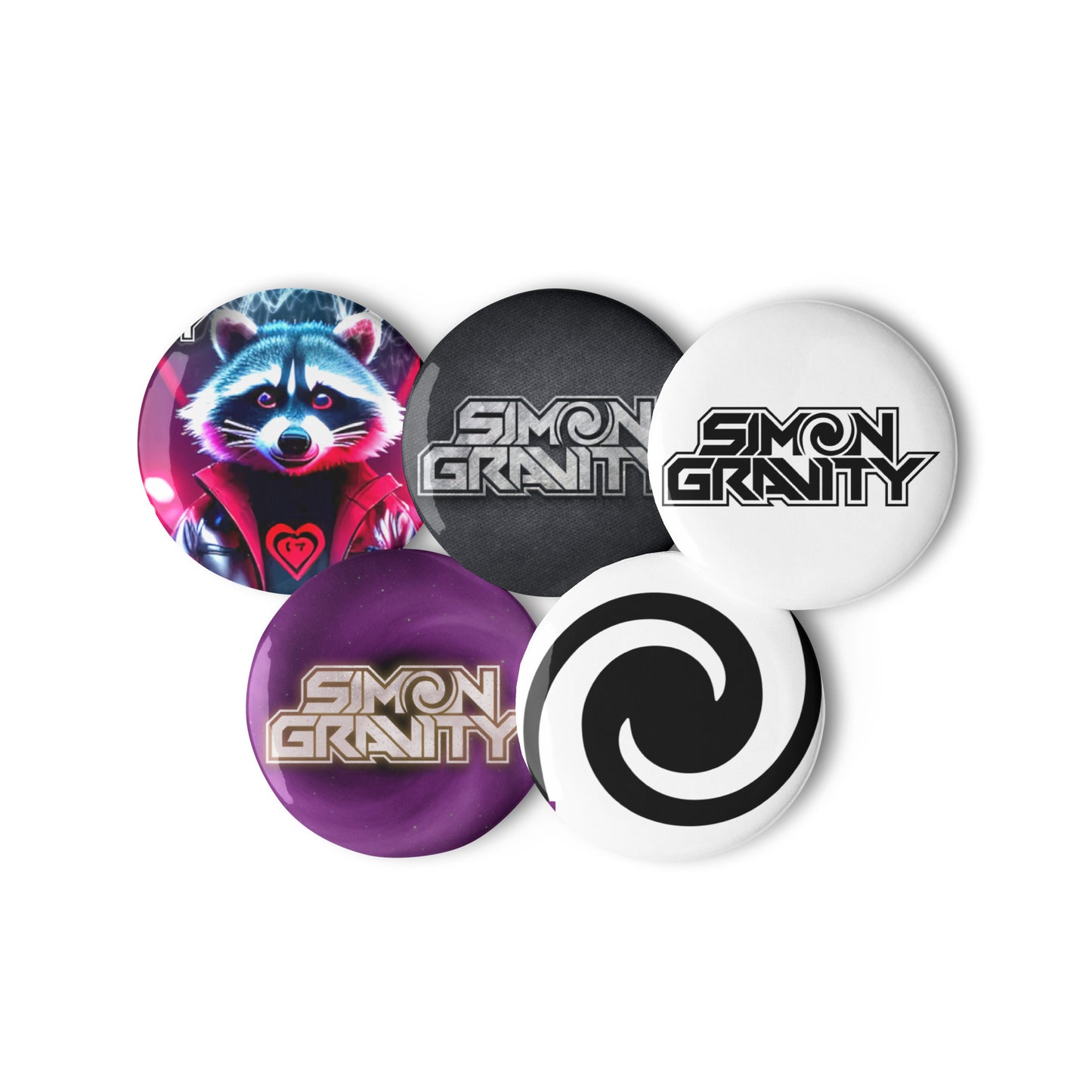 Set of pin buttons, Set 1 - Simon Gravity