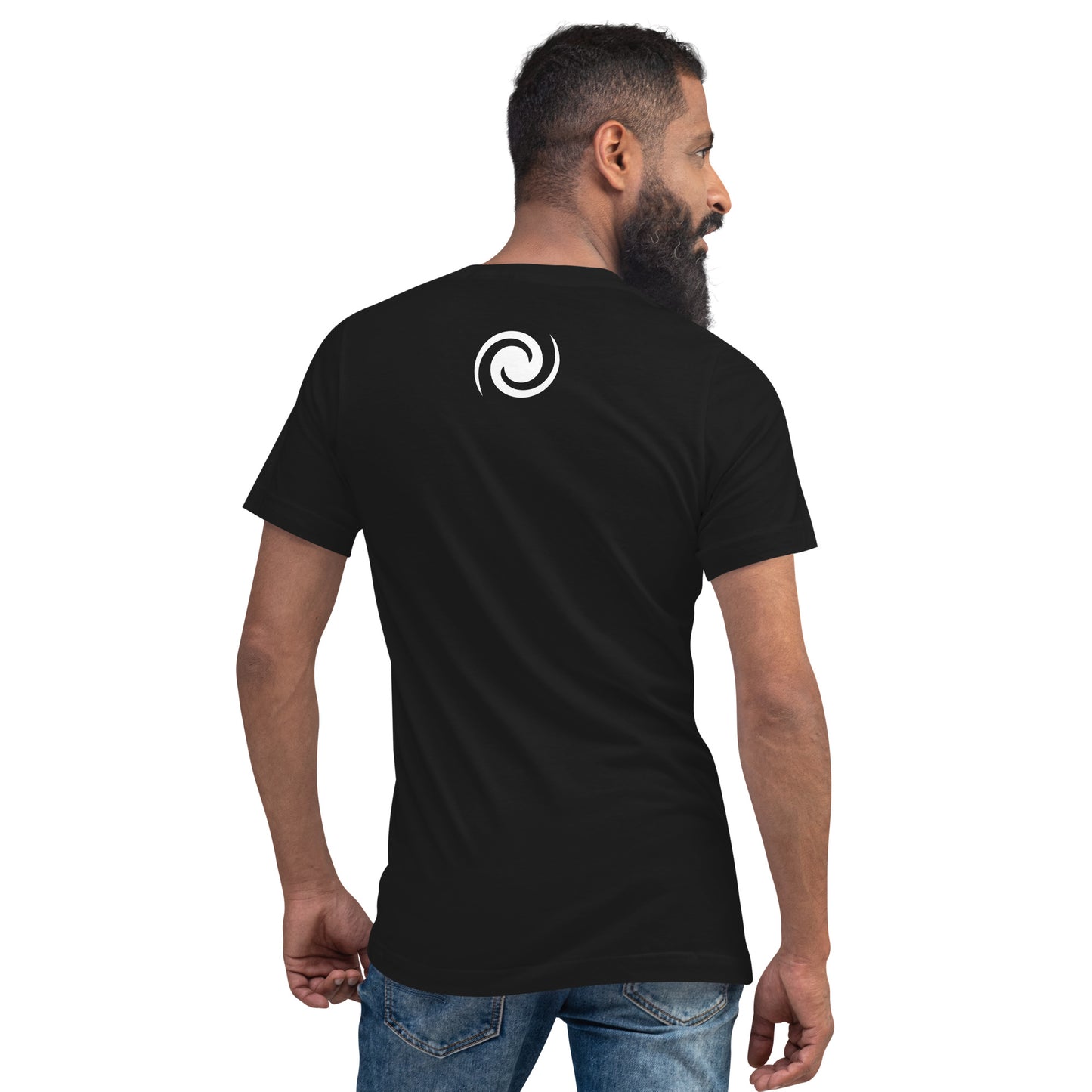 Unisex Short Sleeve V-Neck T-shirt, Black - Simon Gravity