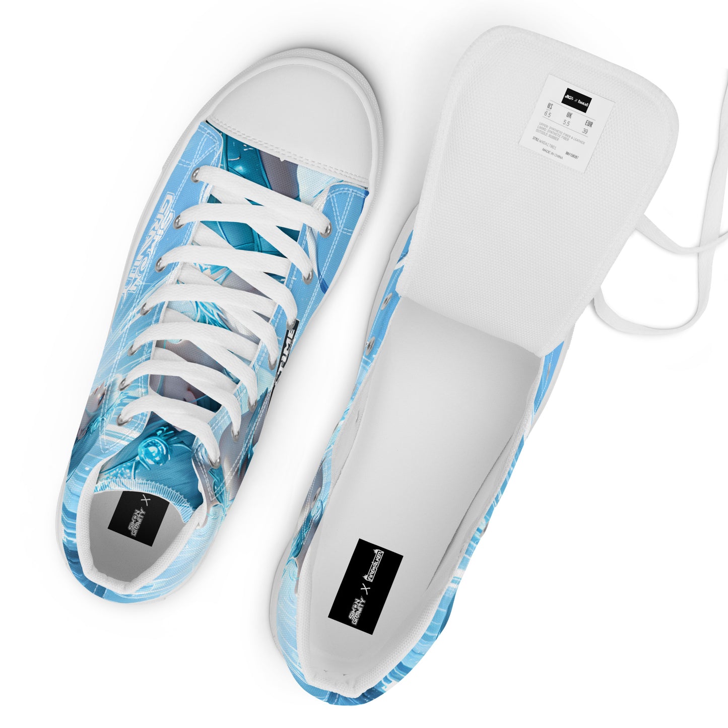 000 - Women’s High Top Canvas Shoes - Let Me Freeze In Time - Simon Gravity & DJ Firewalker