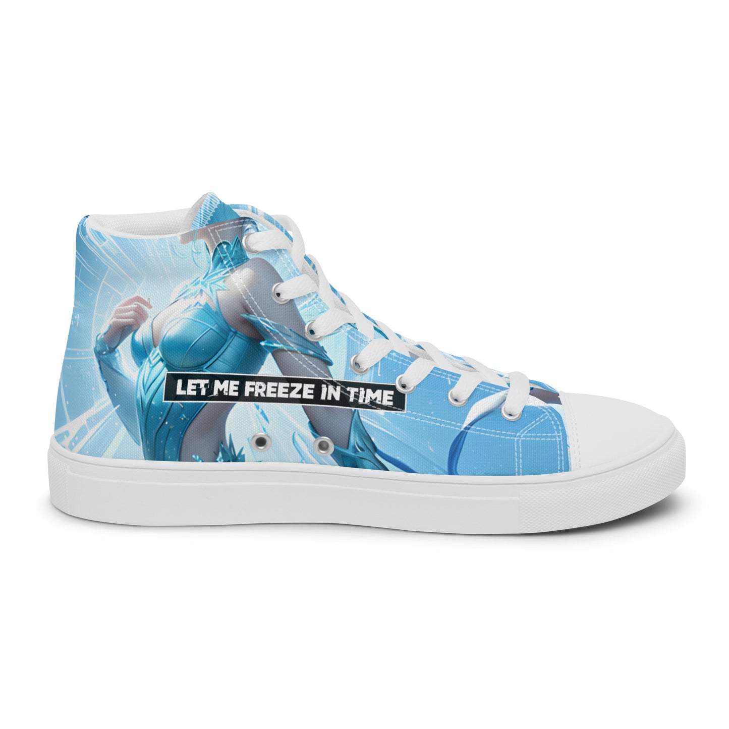 000 - Women’s High Top Canvas Shoes - Let Me Freeze In Time - Simon Gravity & DJ Firewalker