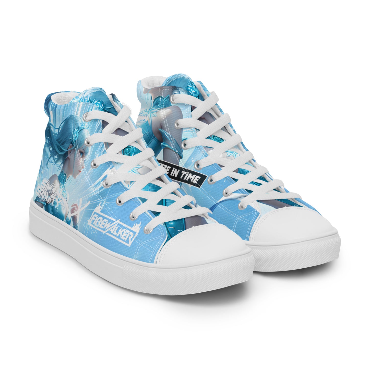 000 - Women’s High Top Canvas Shoes - Let Me Freeze In Time - Simon Gravity & DJ Firewalker