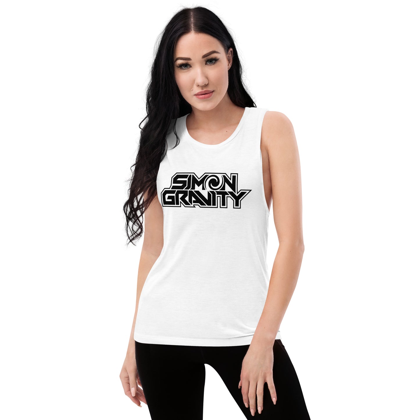 Ladies’ Muscle Tank, White - Simon Gravity