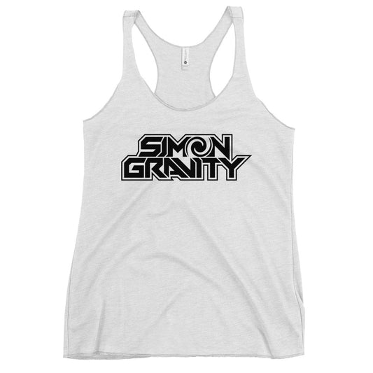 Women's Racerback Tank, Heather White - Simon Gravity