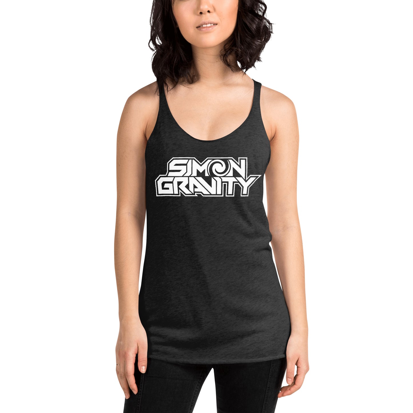 Women's Racerback Tank, Black - Simon Gravity